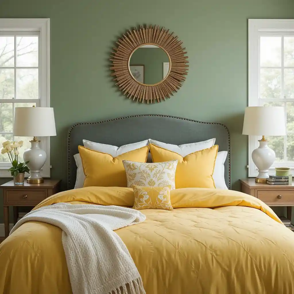 Yellow and Green Bedroom