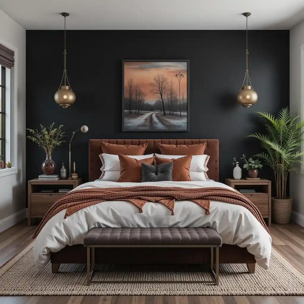 Black and Rust Bedroom Ideas
