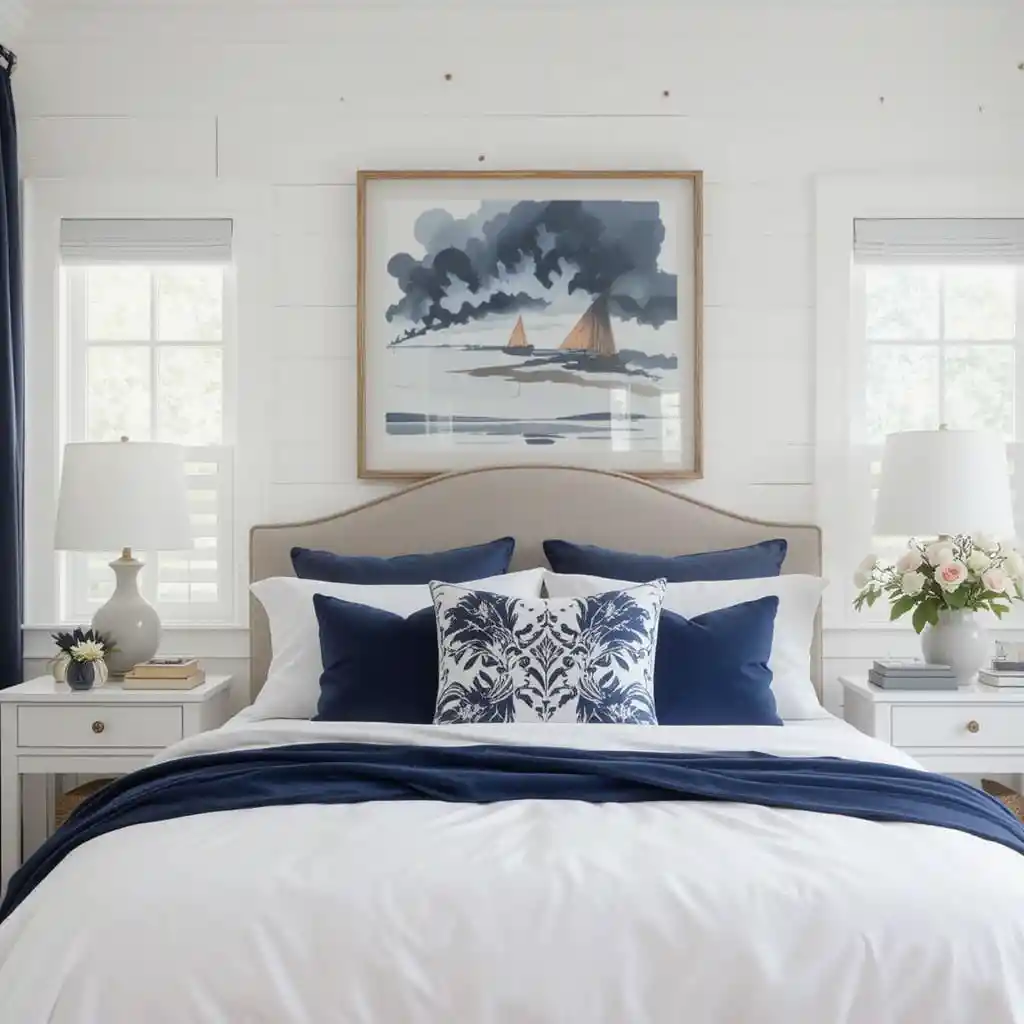  Navy and White Bedroom