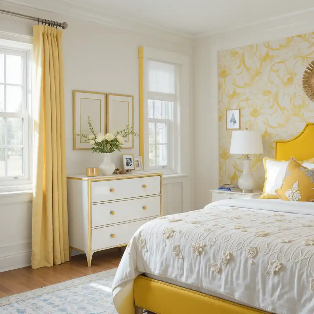 Yellow and White Bedroom