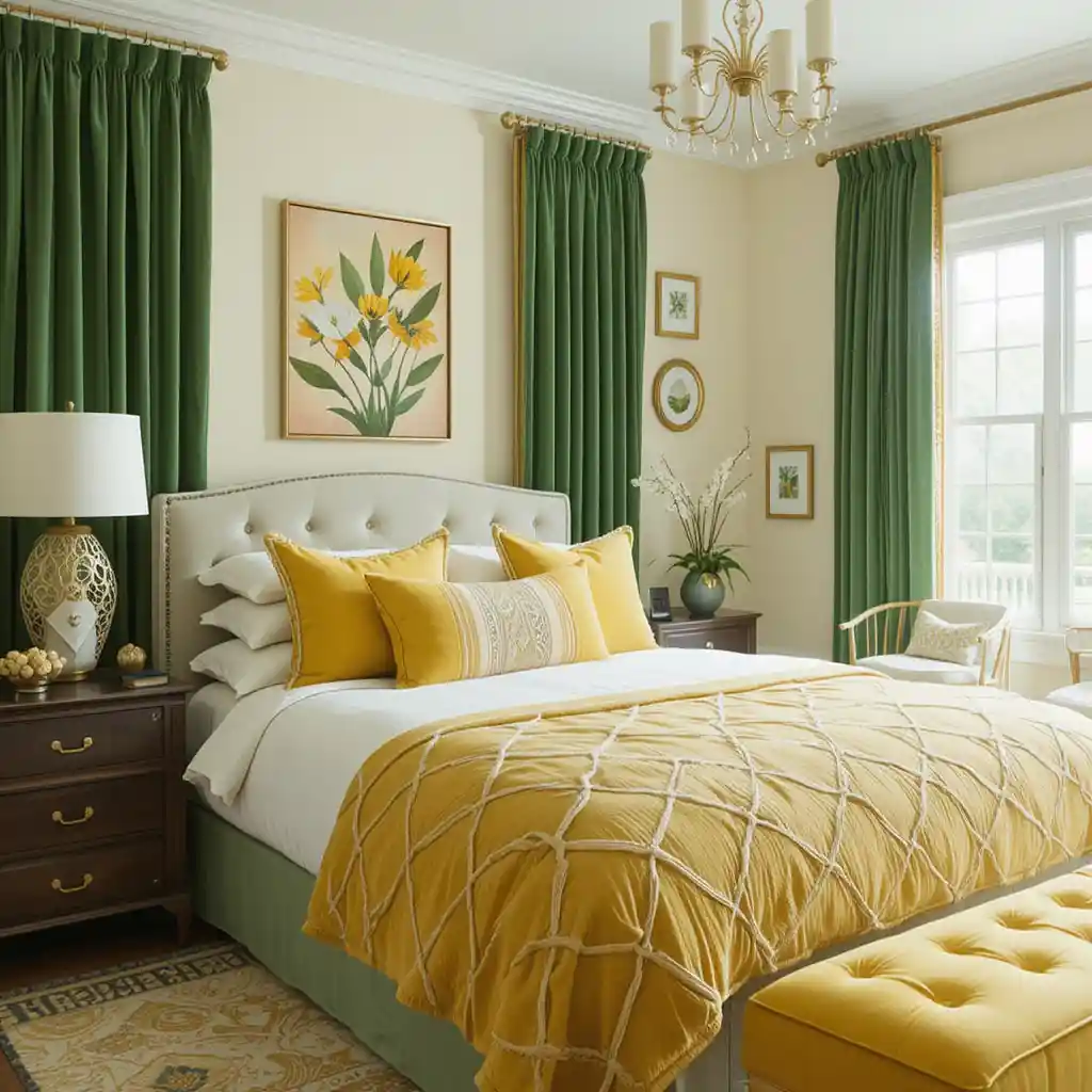 Yellow and Green Bedroom