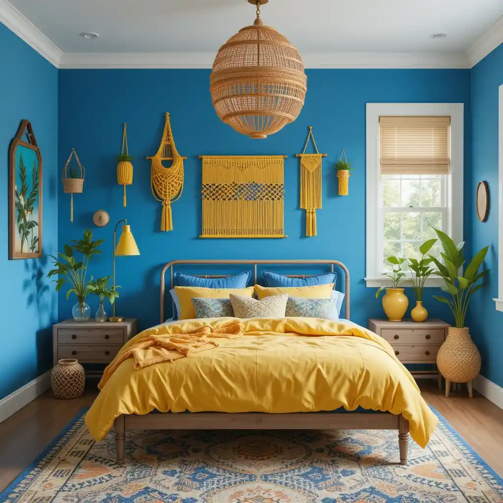Yellow and Blue Bedroom