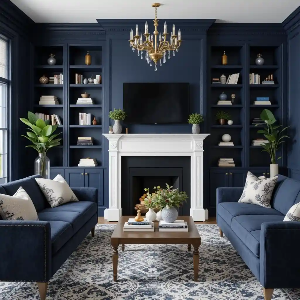 Navy Blue Living Room