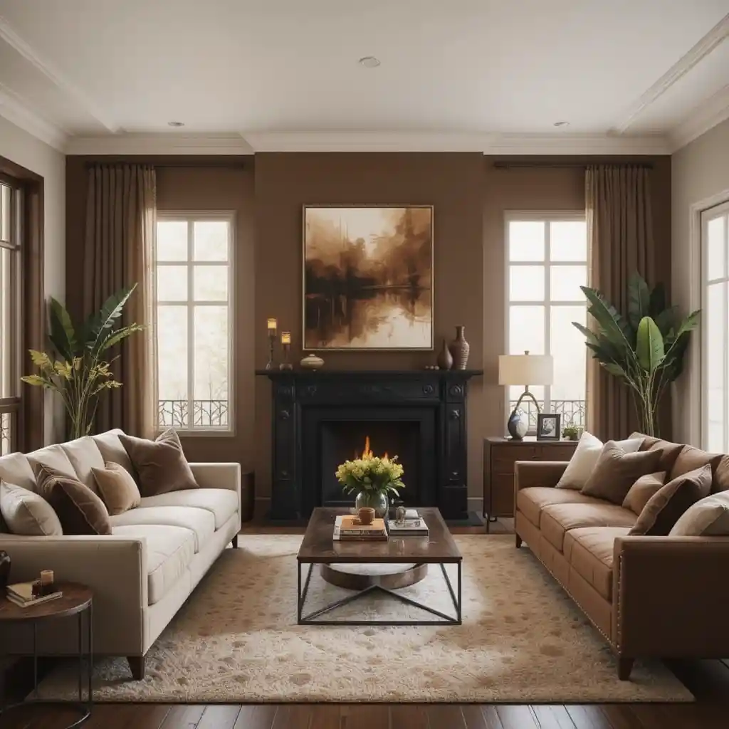 Brown Living Room