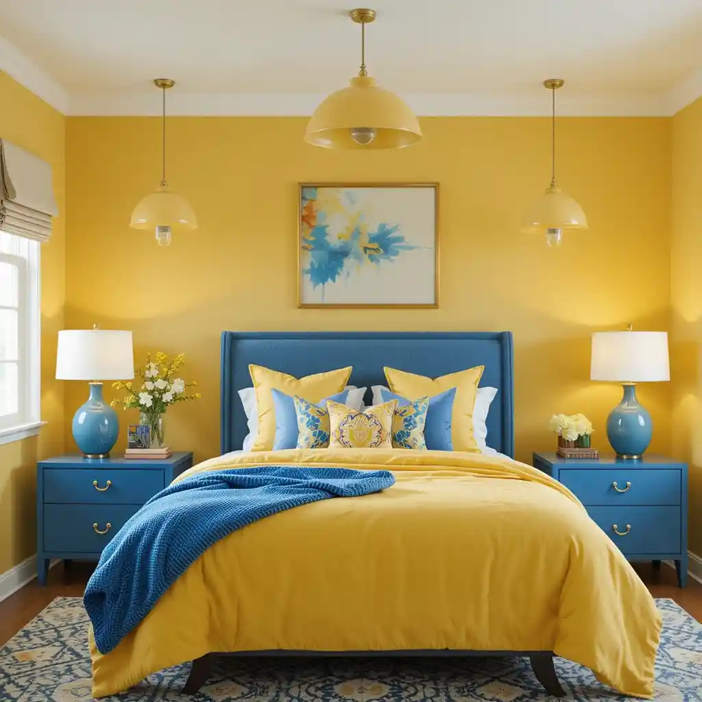 Yellow and Blue Bedroom