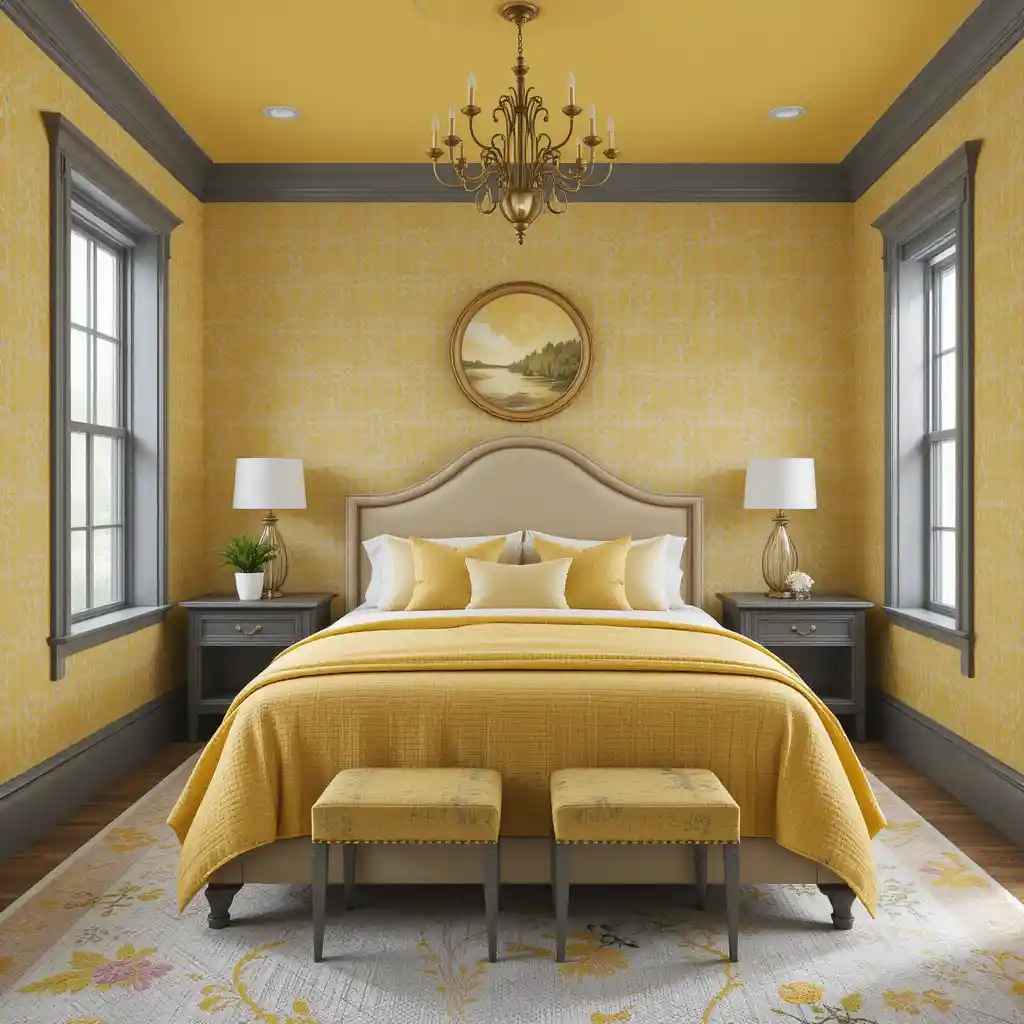  Yellow and Grey Bedroom