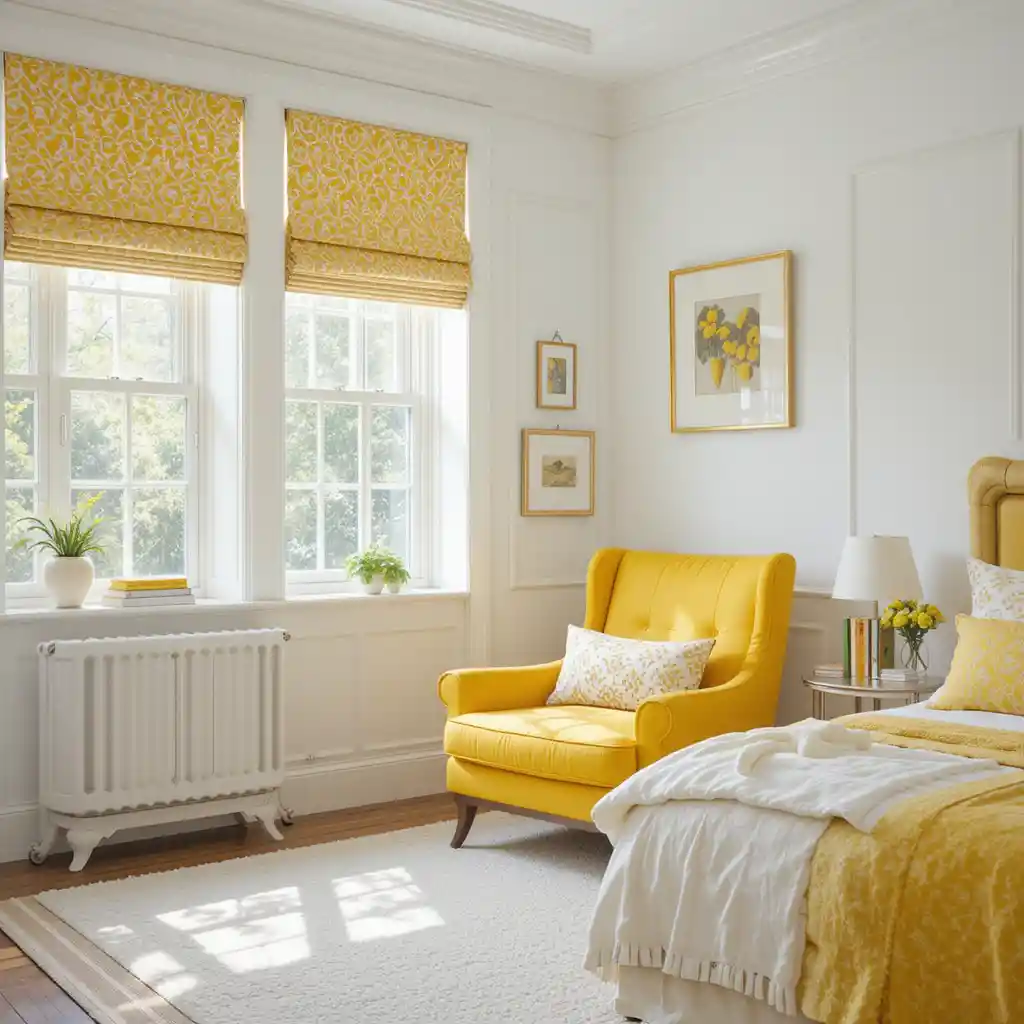 Yellow and White Bedroom