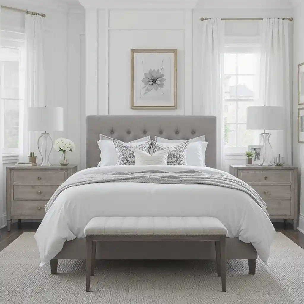 White and Grey Bedroom