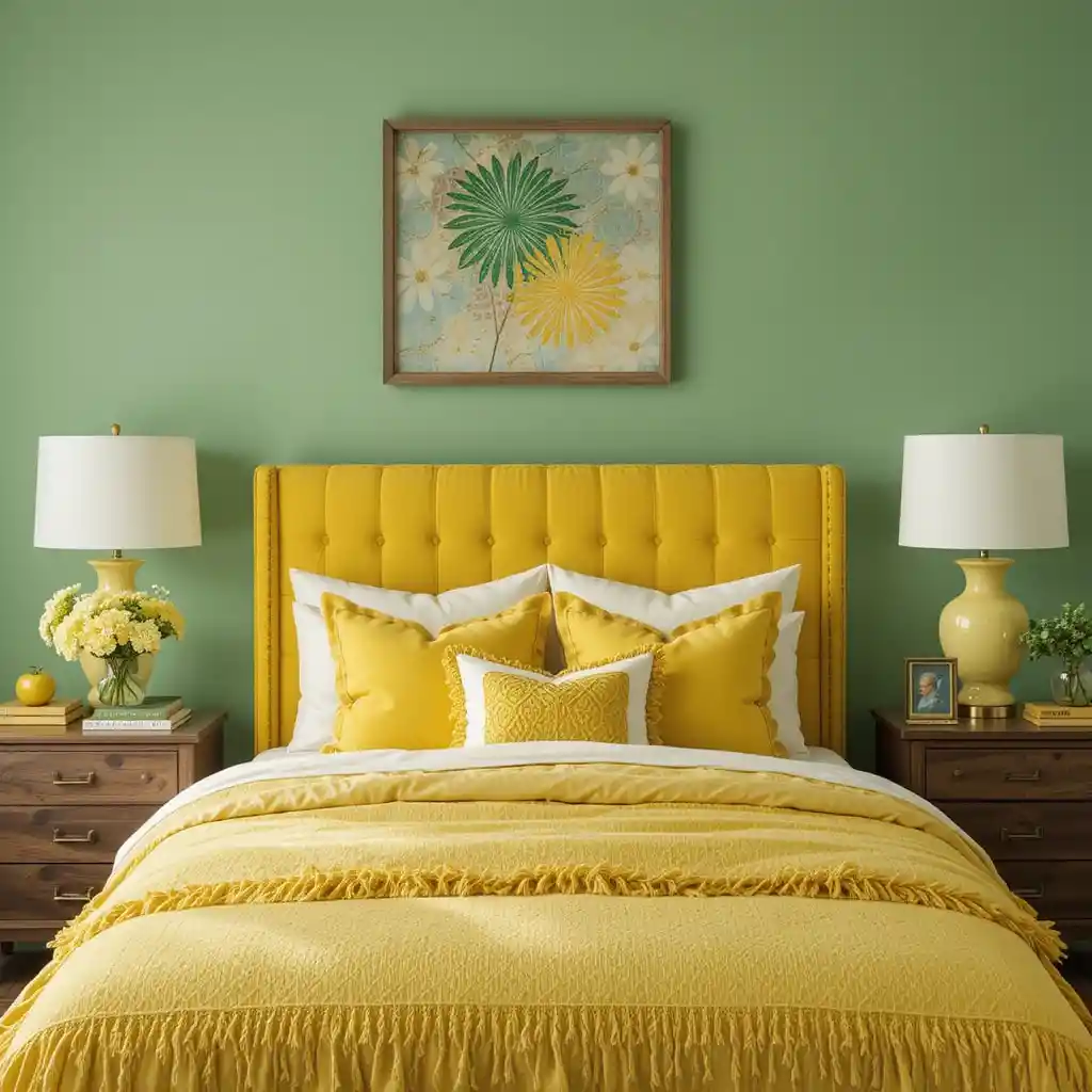 Yellow and Green Bedroom