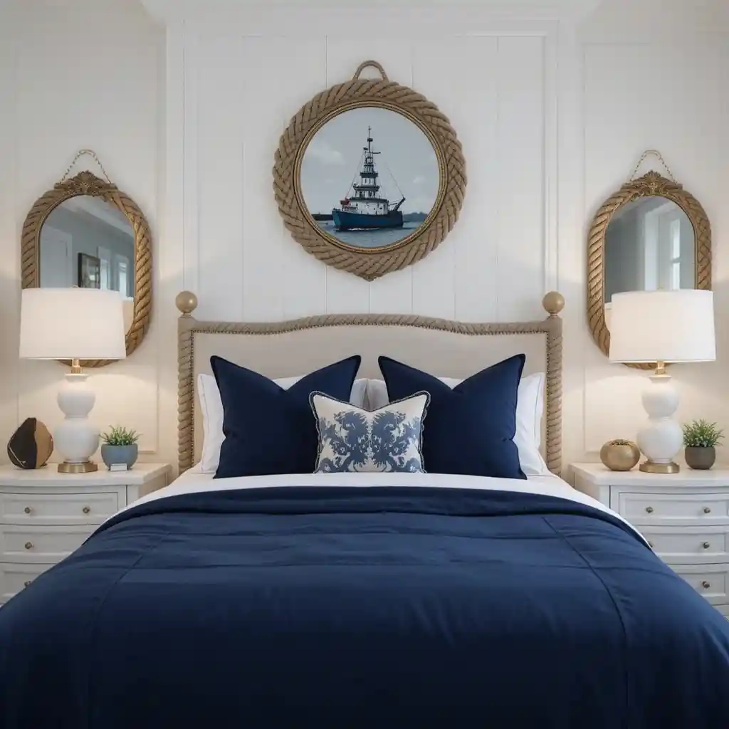  Navy and White Bedroom