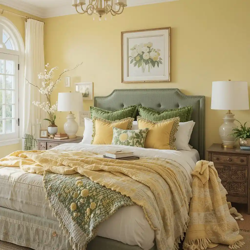Yellow and Green Bedroom