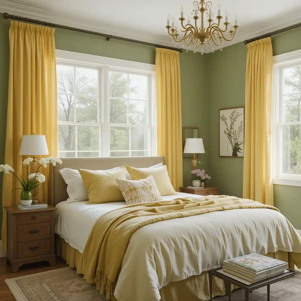 Yellow and Green Bedroom