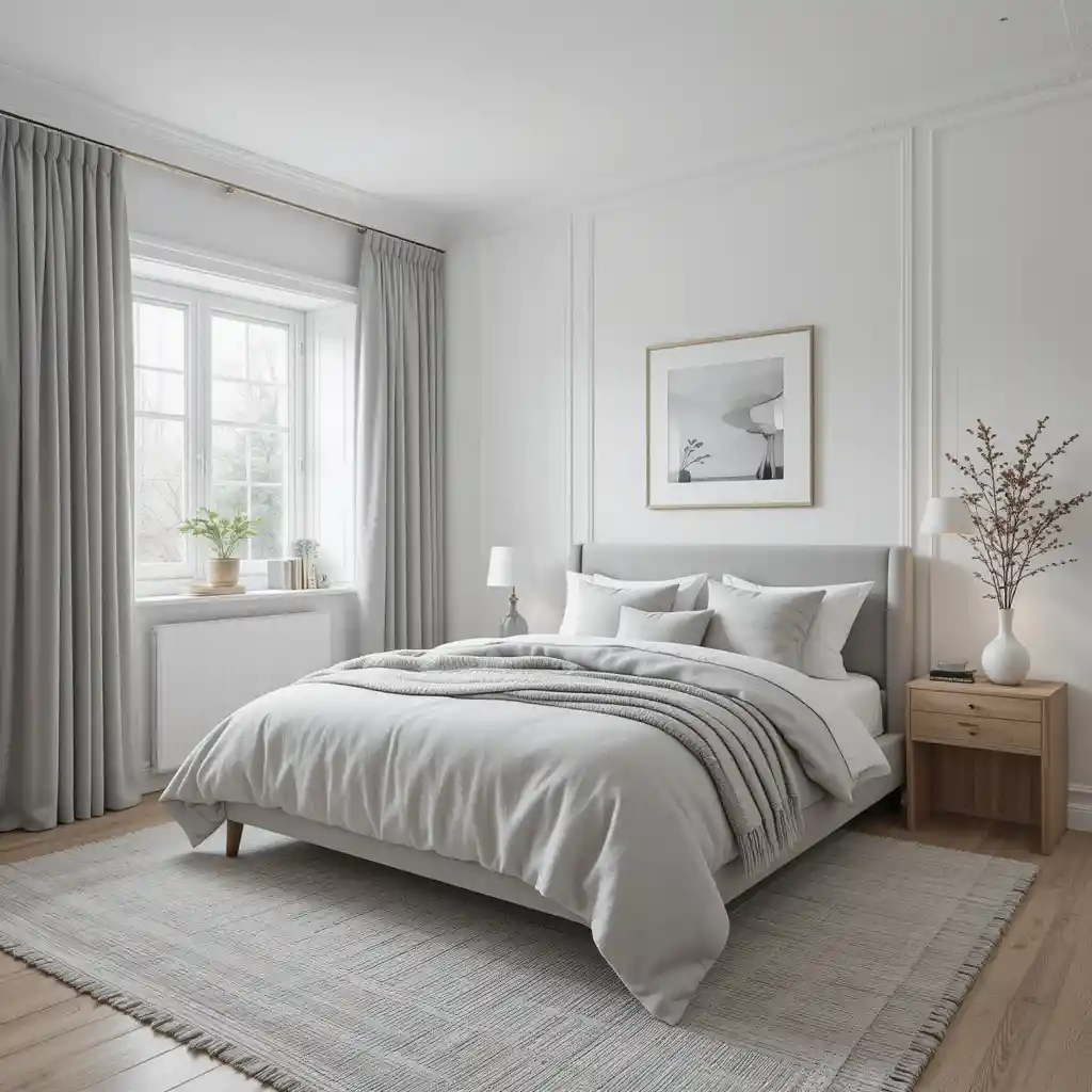 White and Grey Bedroom