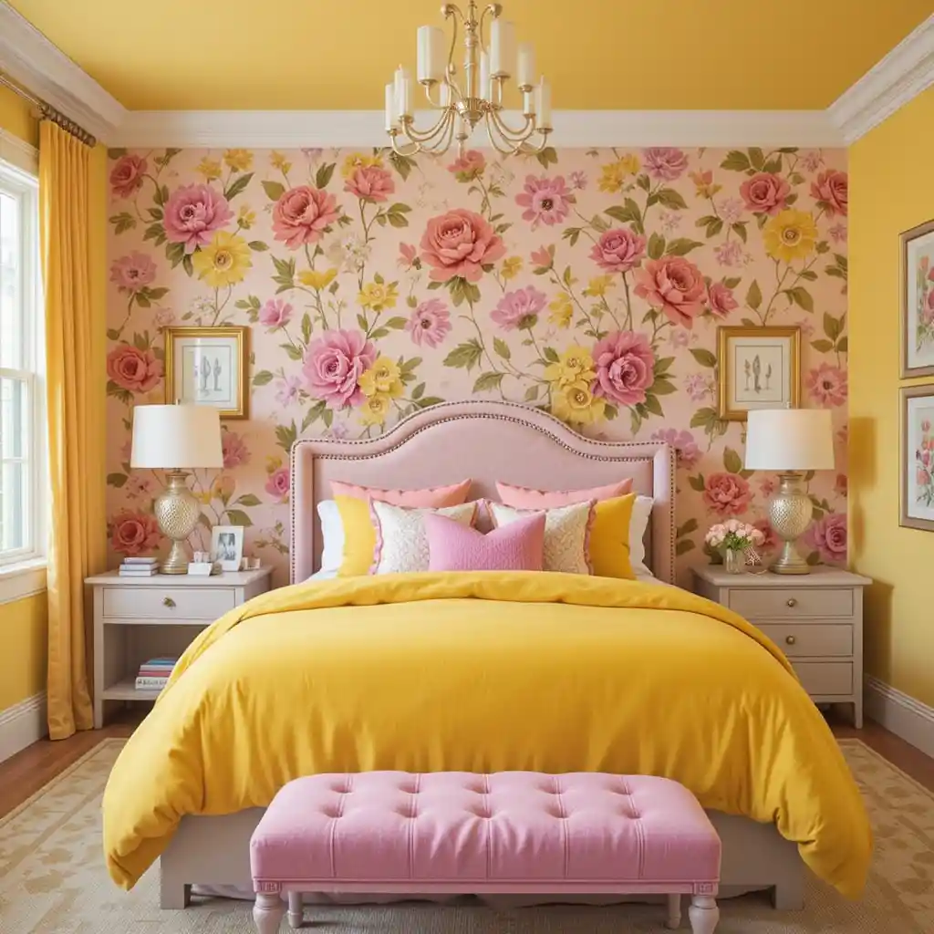 Yellow and Pink Bedroom Ideas