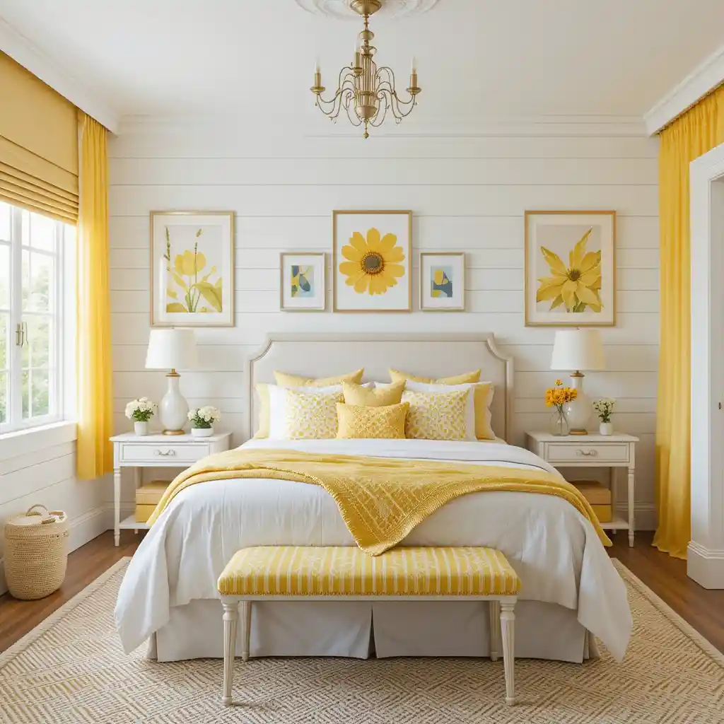 Yellow and White Bedroom