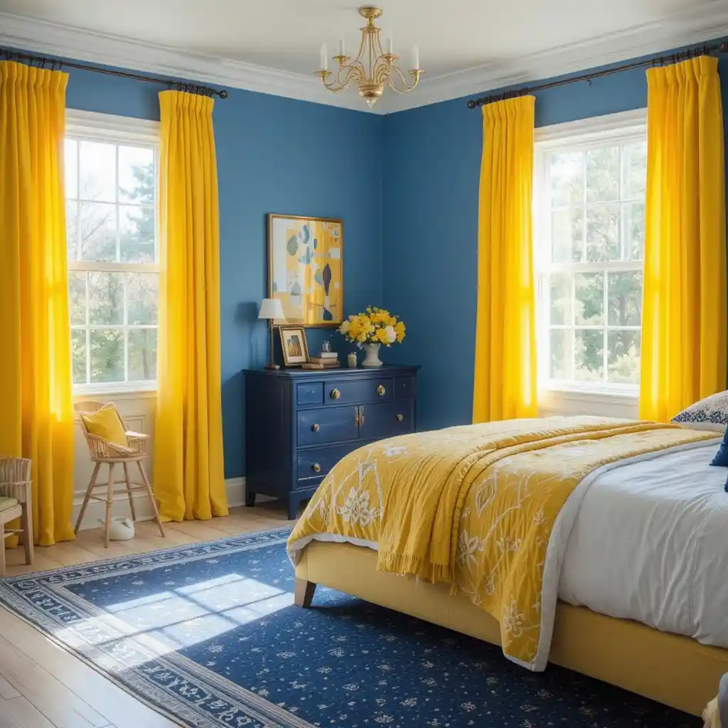 Yellow and Blue Bedroom
