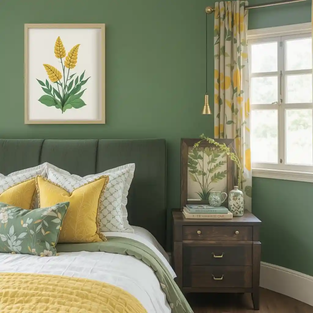 Yellow and Green Bedroom