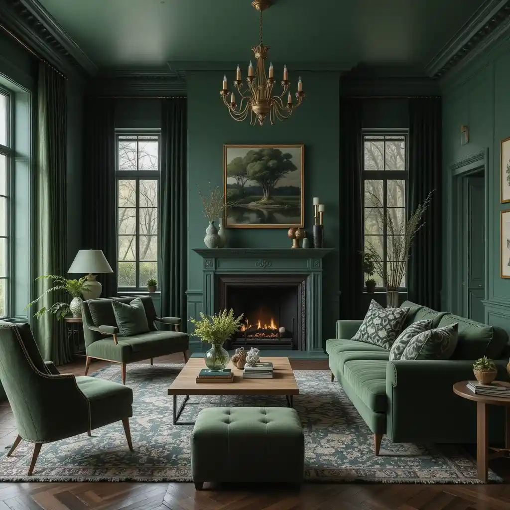 Green Living Room 