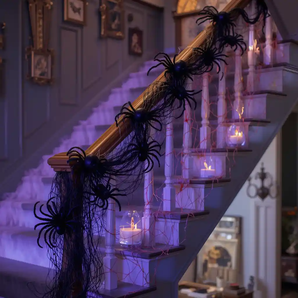 19 Spook-Tacular Halloween Staircase Railing Decor Ideas to Wow Your Guests