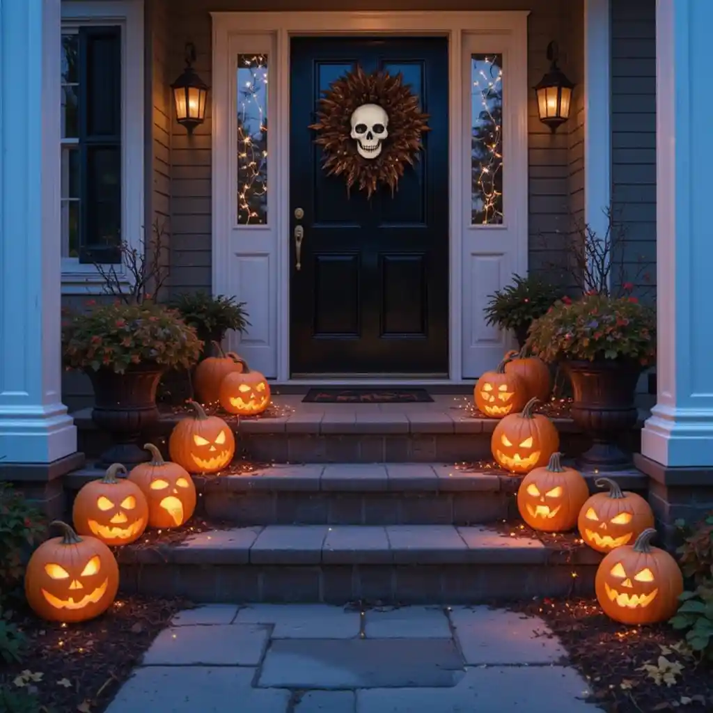 Halloween Front Porch Ideas  Night Lights 