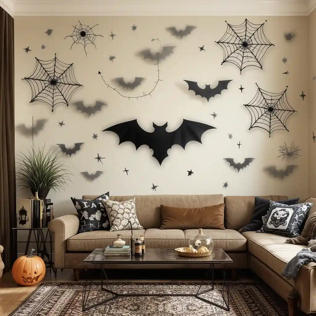 22 Hauntingly Beautiful Halloween Living Room Wall Decor Ideas to Transform Your Space