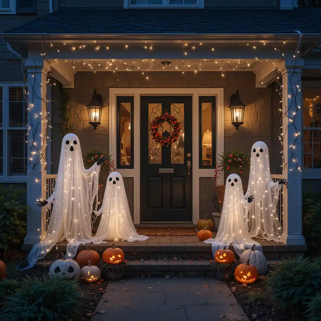 22 Spooky & Stunning Halloween Front Porch Ideas  Night Lights to Wow Your Neighbors