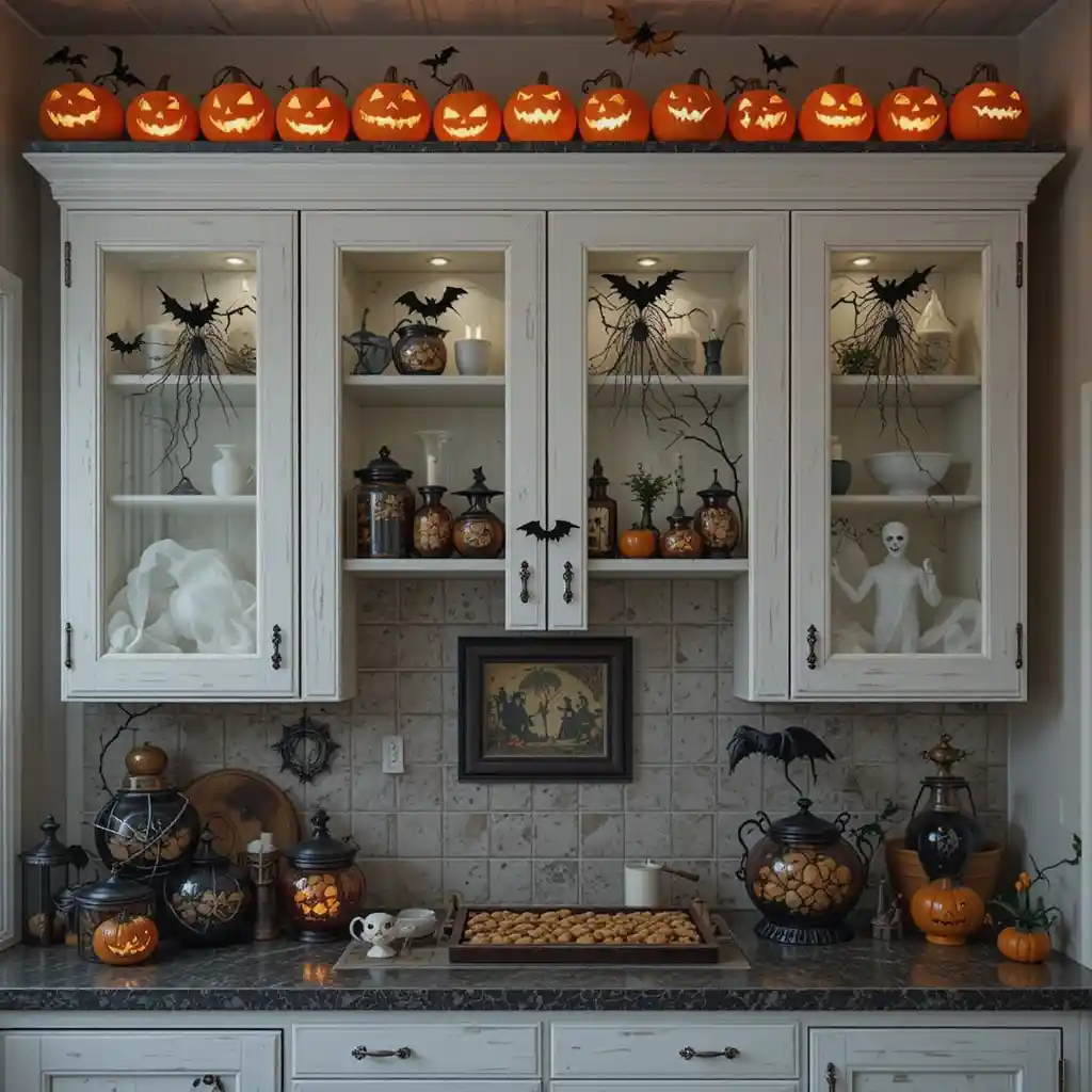 22 Hauntingly Creative Halloween Cabinet Decor Ideas to Spook Up Your Kitchen