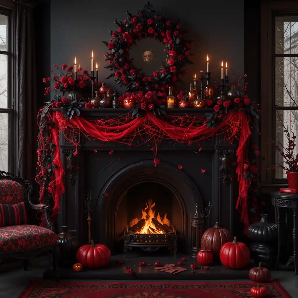 Dark & Daring: 15 Red and Black Halloween Décor Ideas for a Boldly Spooky Look