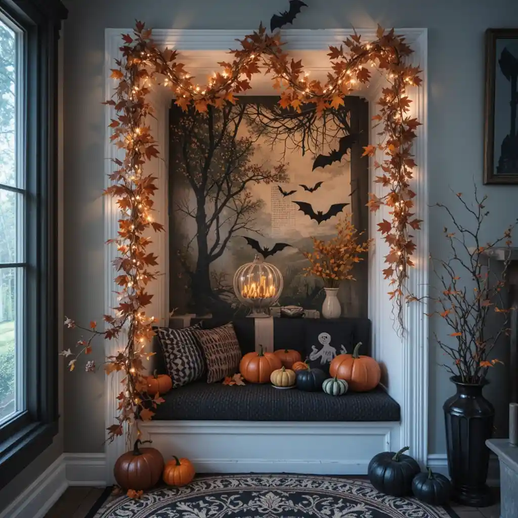 22 Enchanting Halloween Nook Decor Ideas to Turn Small Spaces into Spooky Retreats
