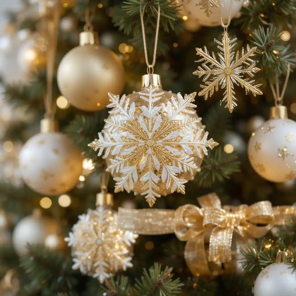 Christmas Gold and White Decor