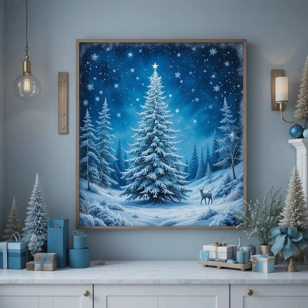 Blue Christmas Decor 