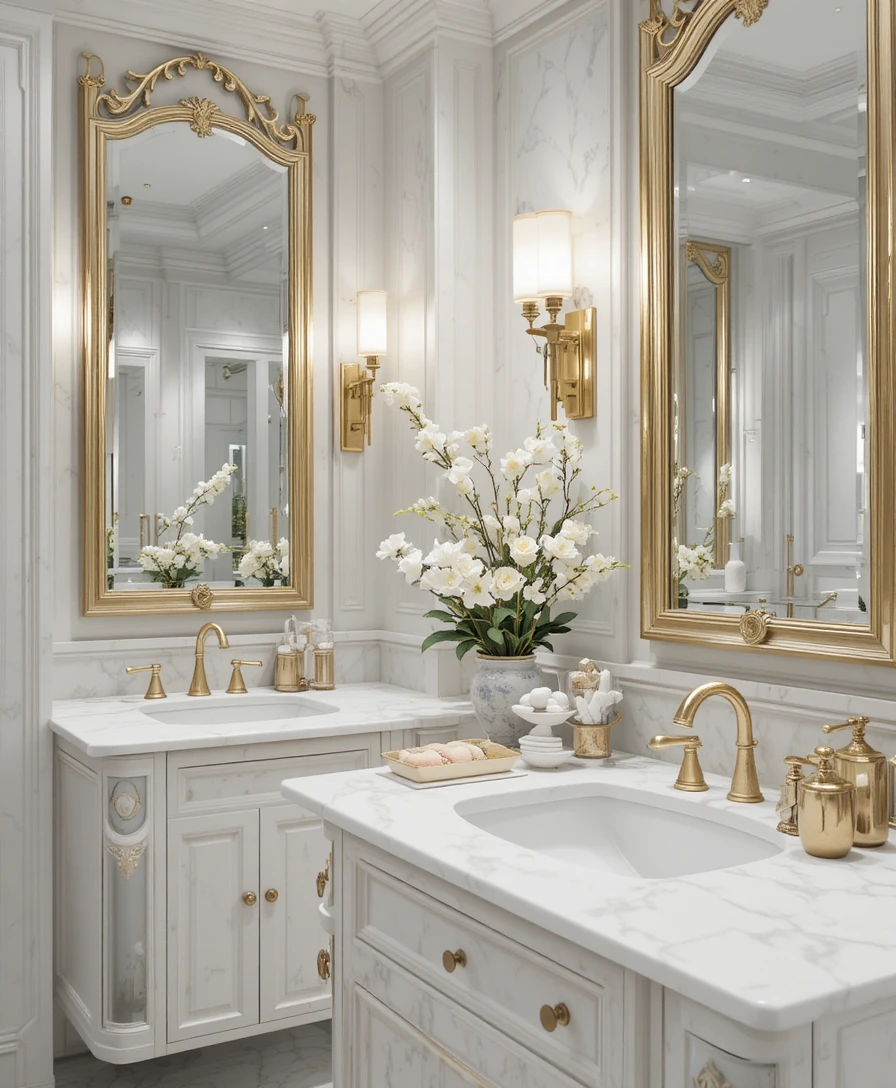  White and Gold Bathroom