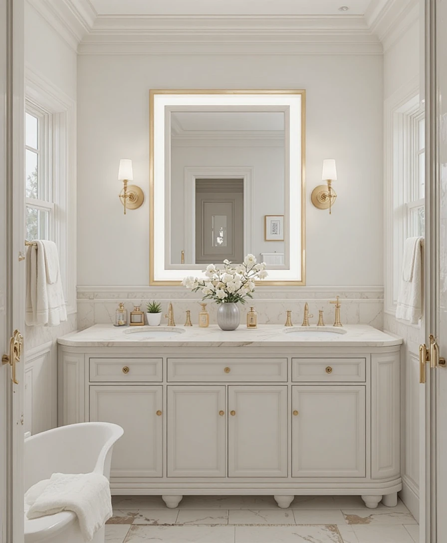  White and Gold Bathroom