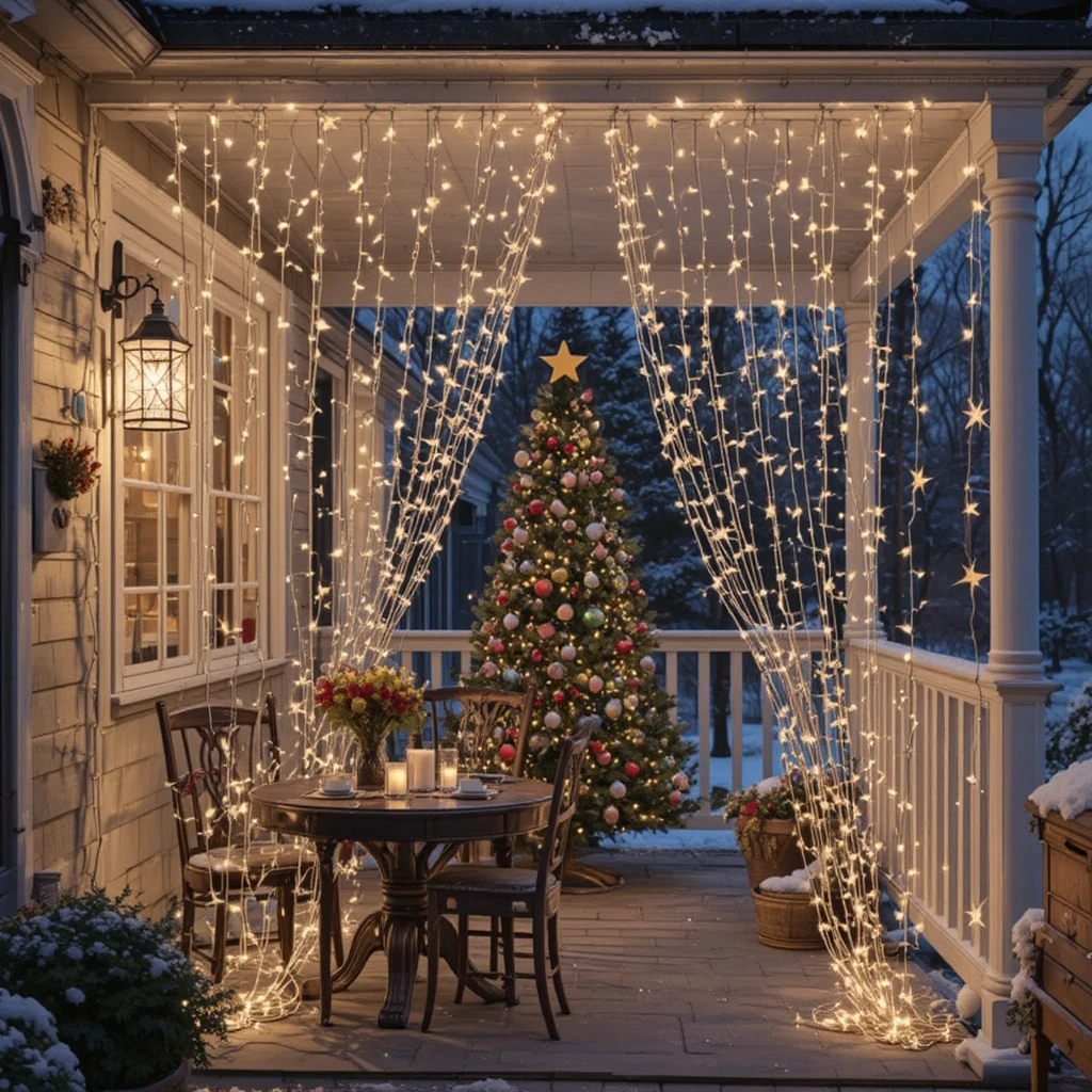 Fairy Light Curtain Christmas Decor 