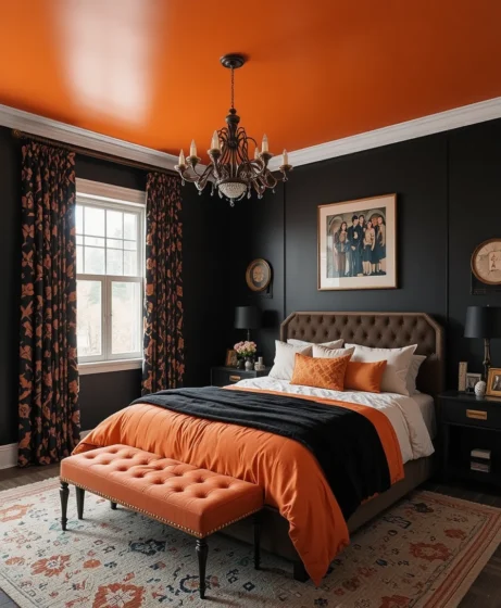 Black and Orange Bedroom