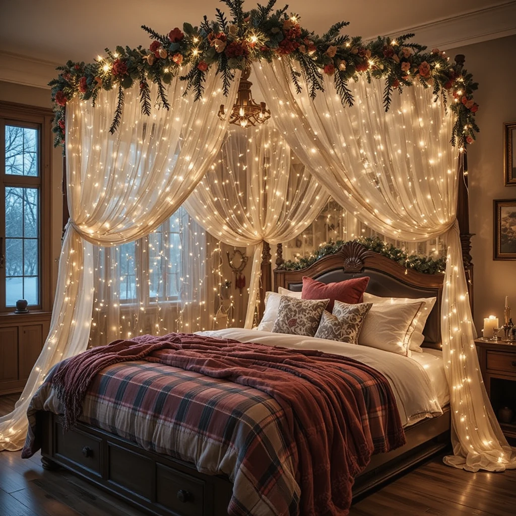 Fairy Light Curtain Christmas Decor 