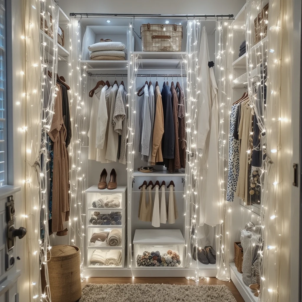  Fairy Light Curtain Closet