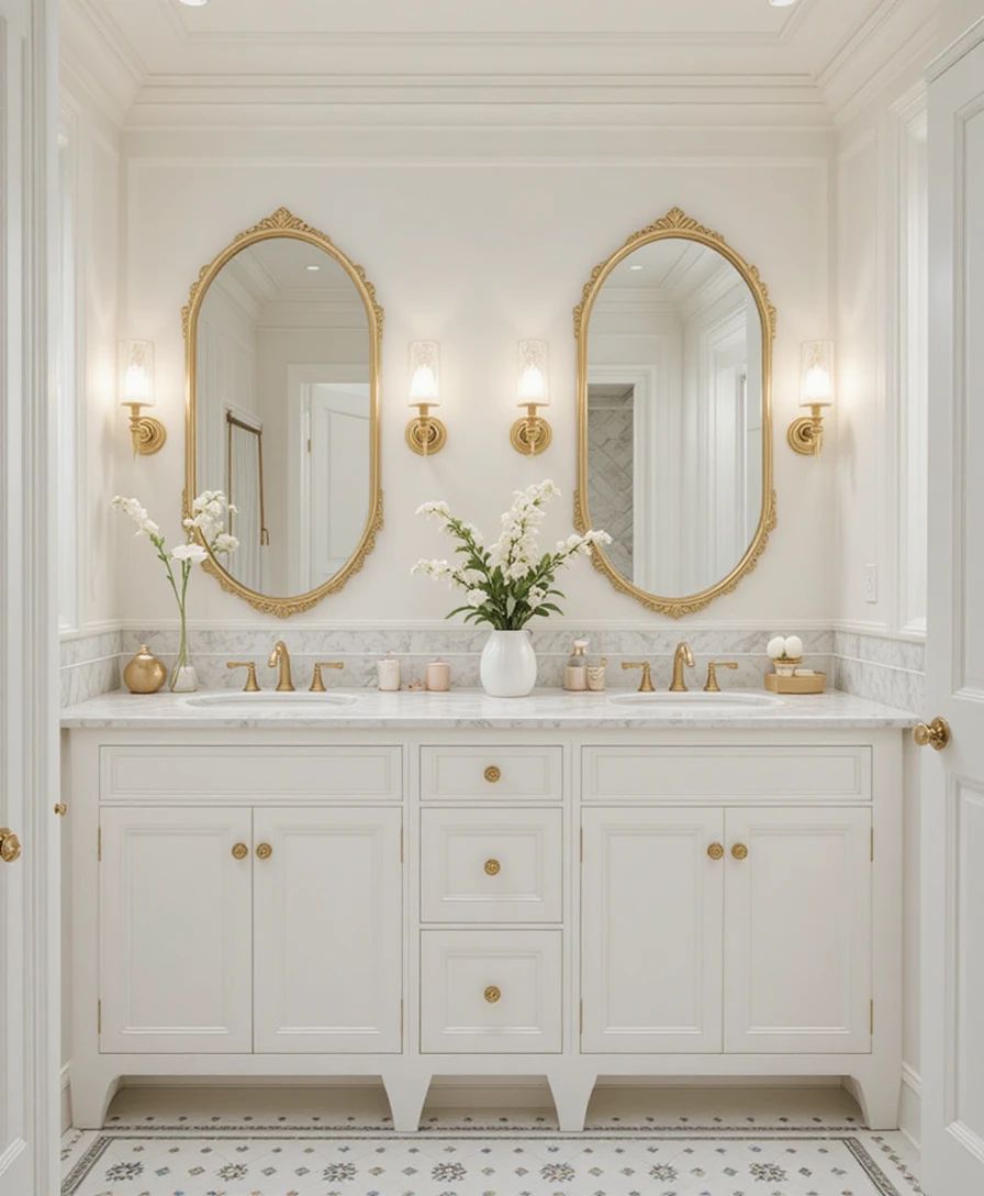  White and Gold Bathroom