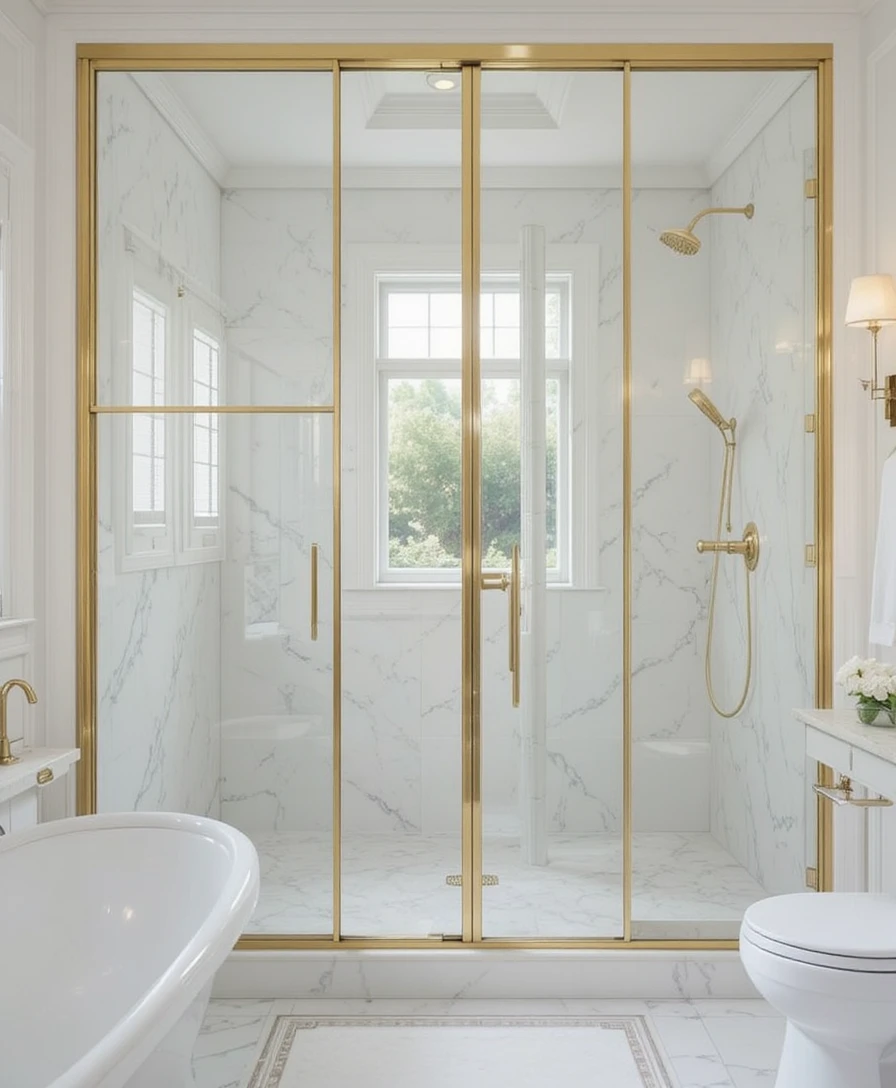  White and Gold Bathroom