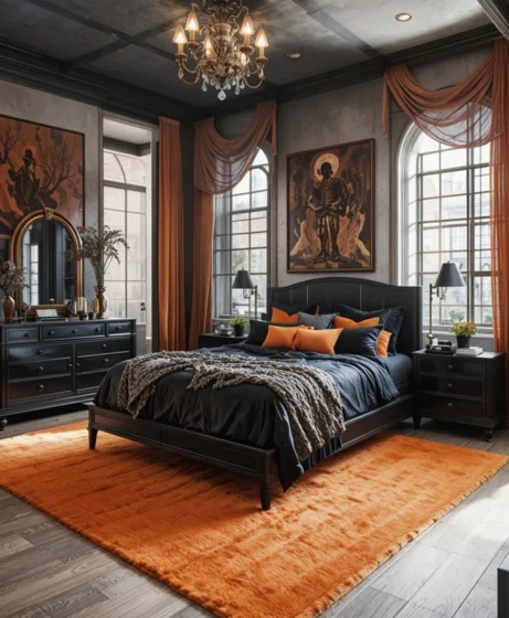 Black and Orange Bedroom