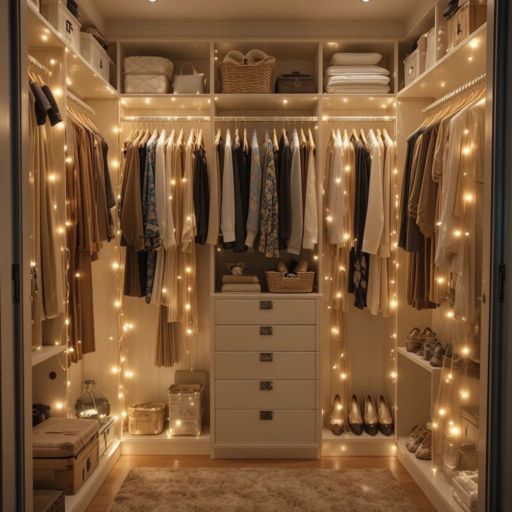  Fairy Light Curtain Closet