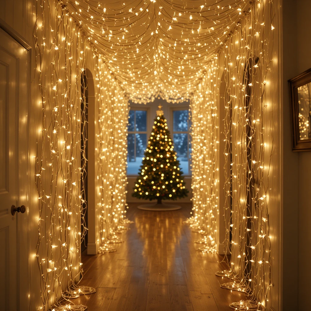 ✨25 Magical Fairy Light Curtain Christmas Decor Ideas to Brighten Your Holidays