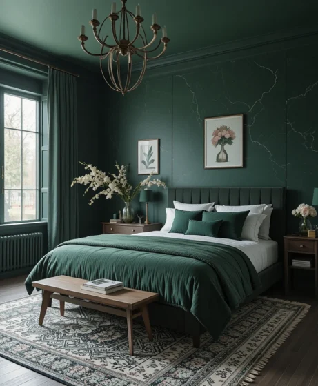  Dark Green Bedroom