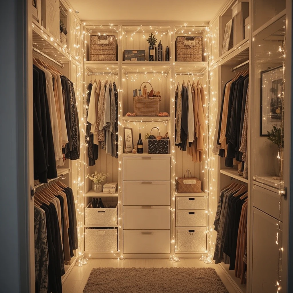  Fairy Light Curtain Closet