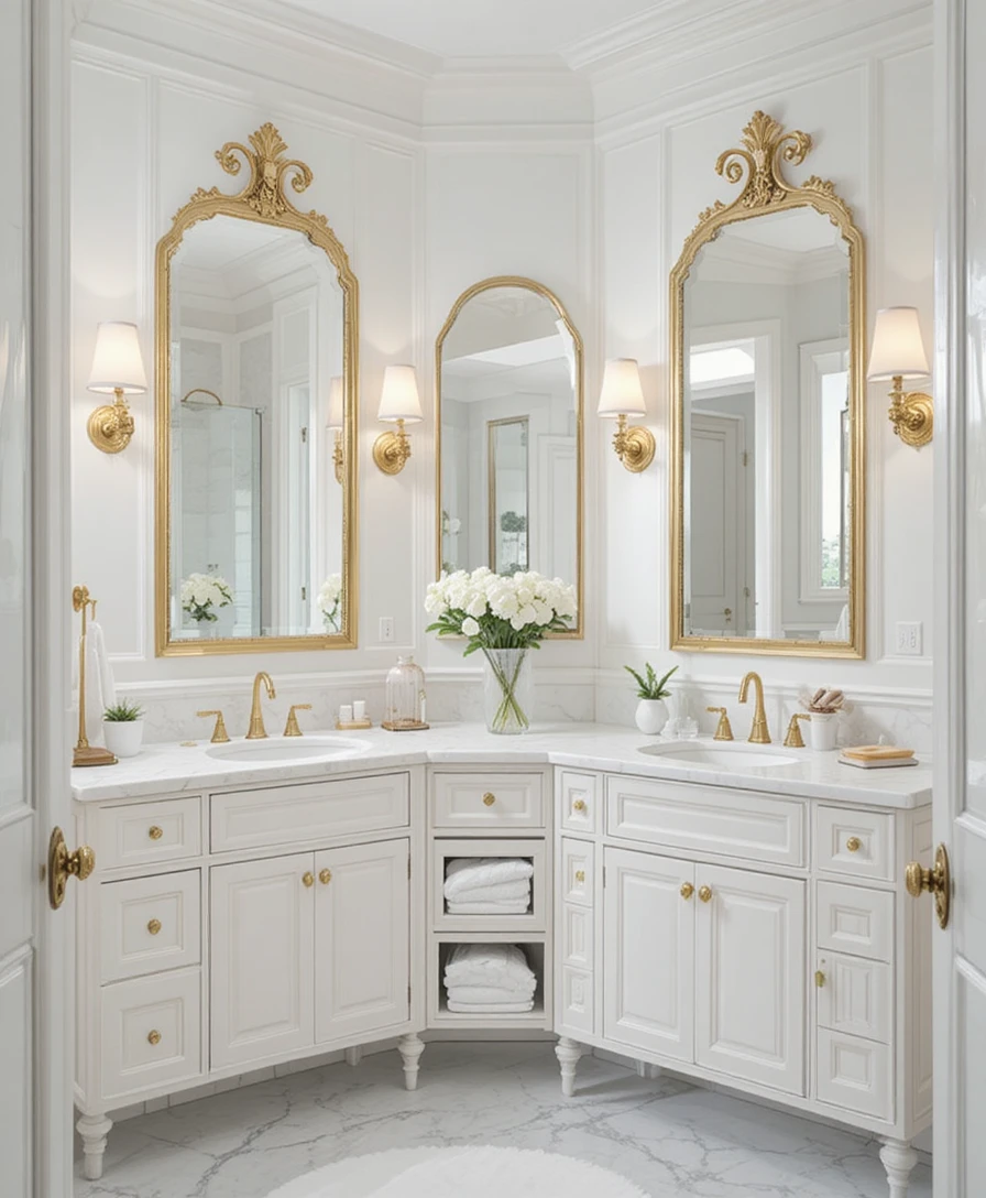  White and Gold Bathroom