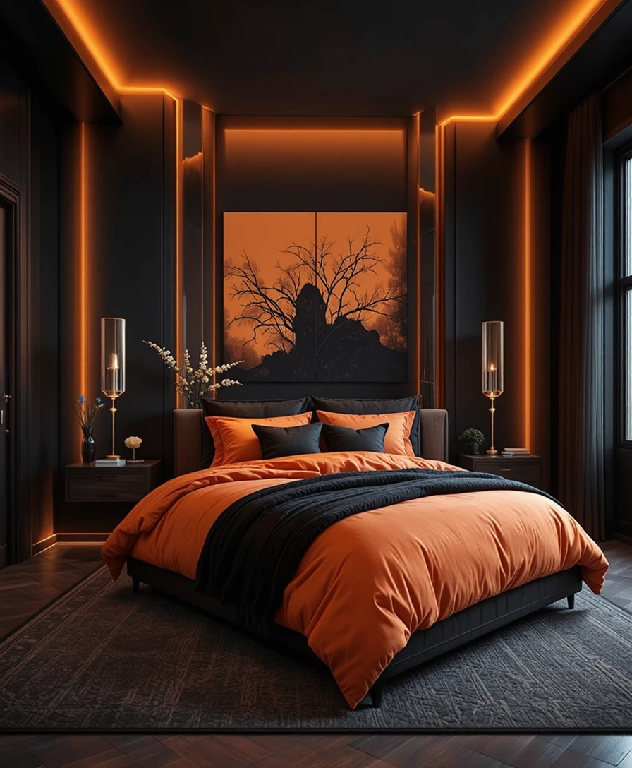 Bold & Beautiful: 20 Black and Orange Bedroom Ideas That Make a Striking Statement