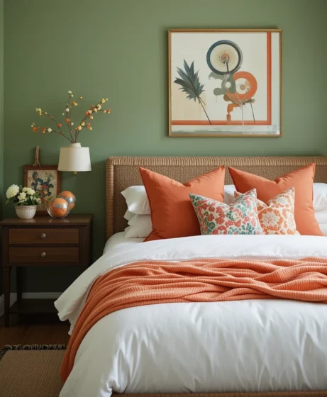  Green and Orange Bedroom