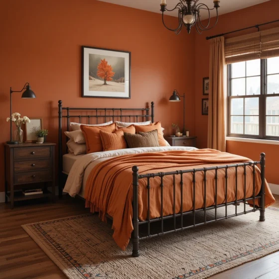 Burnt Orange Bedroom