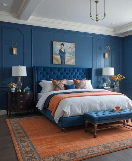  Blue and Orange Bedroom