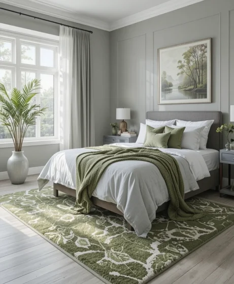  Grey and Green Bedroom